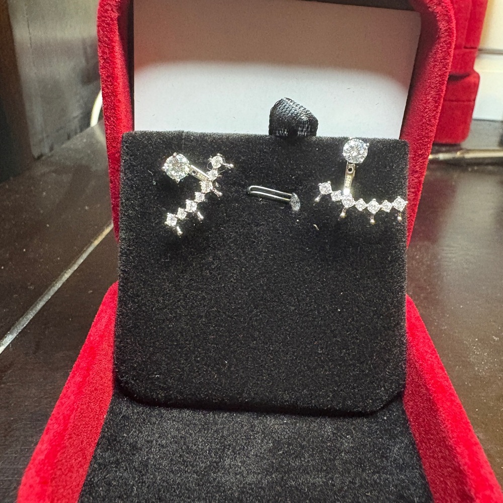 Bling out Ear crawlers with .5 center stone moissanite.